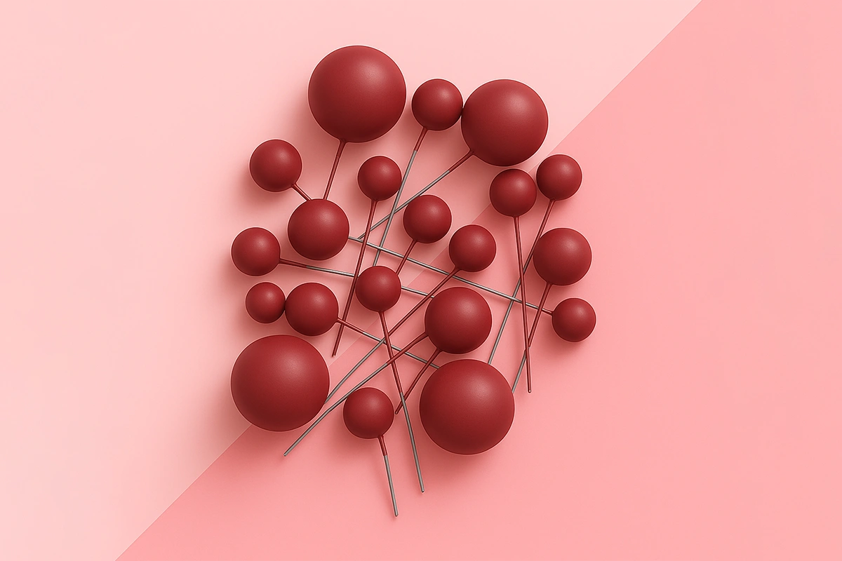 Red Matte Ball Toppers (20 Pack) - Iconic Cake Art