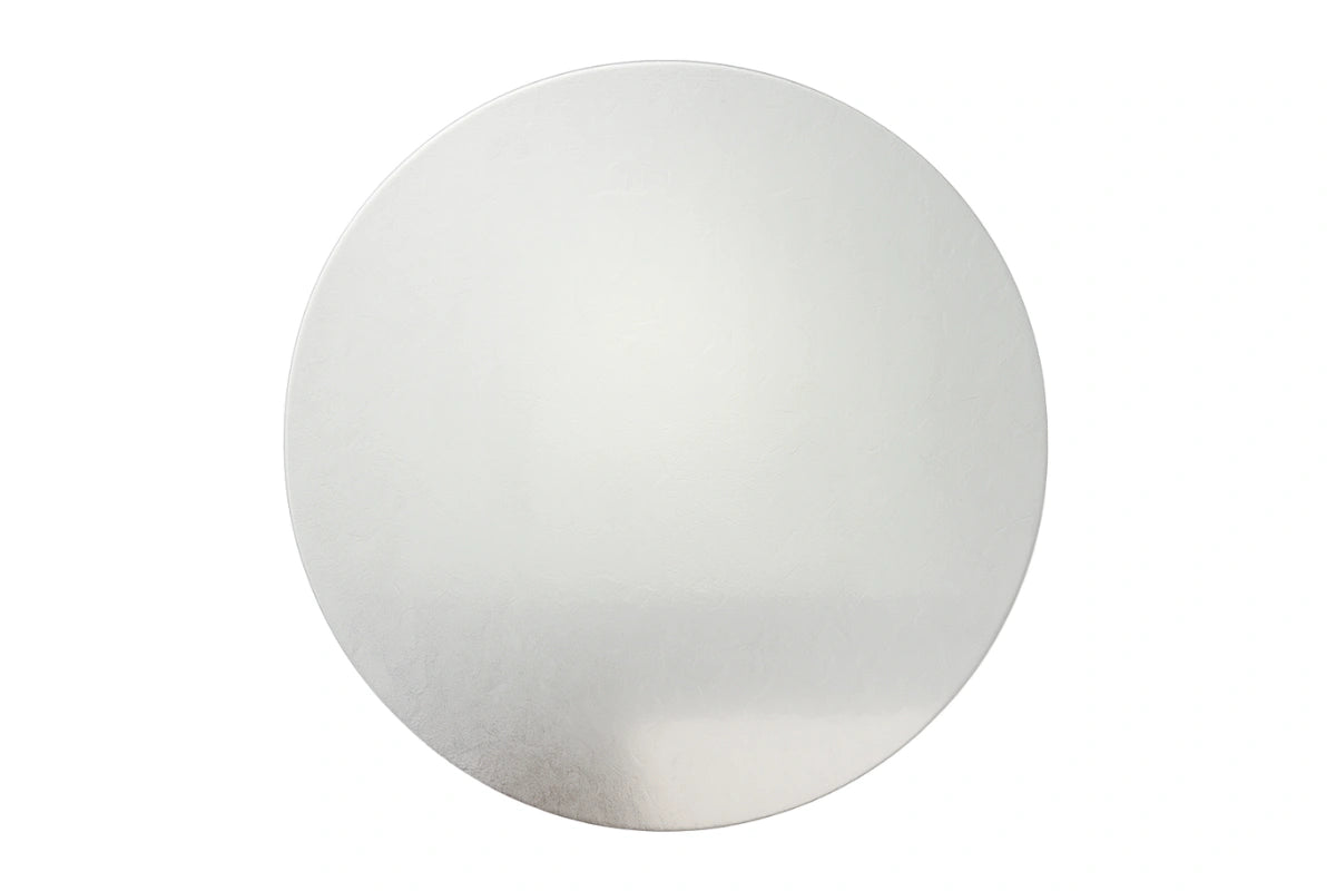 SILVER ROUND MASONITE CAKE BOARD - 12 Inch
