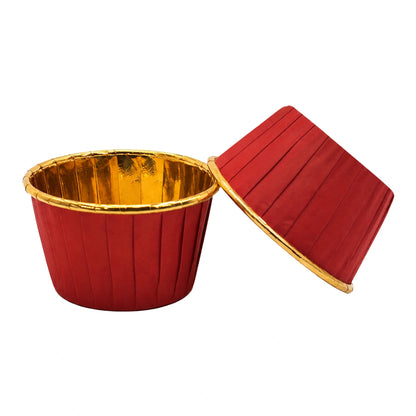 Red - Metallic Cupcake Liners - 50Pcs