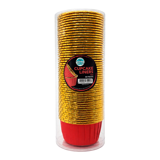 Red - Metallic Cupcake Liners - 50Pcs