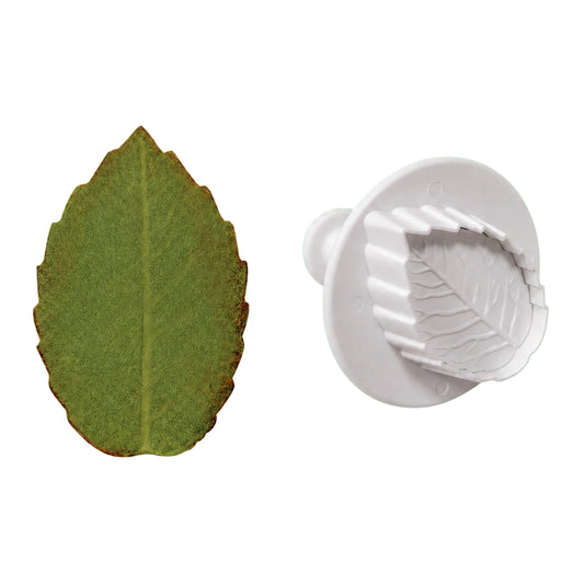 ( 1.6 Inch) Large Veined Rose Leaf Foliage Plunger Cutters 40mm - PME