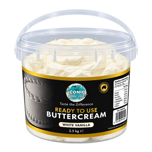 White Ready to Use Buttercream - Soft Frosting 3.5kg - Iconic Cake Art