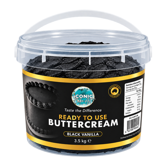 Black Ready To Use Buttercream 3.5kg - Iconic Cake Art