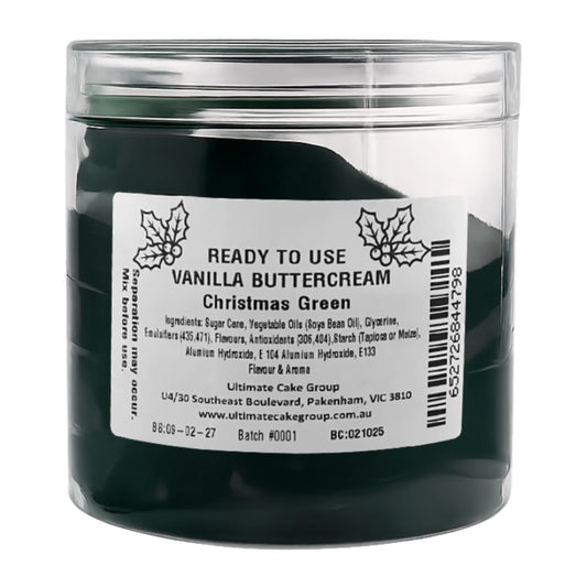 Green Vanilla Christmas Ready to Use Buttercream 500g - Iconic Cake Art