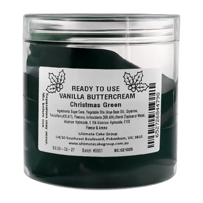 Green Vanilla Christmas Ready to Use Buttercream 500g - Iconic Cake Art