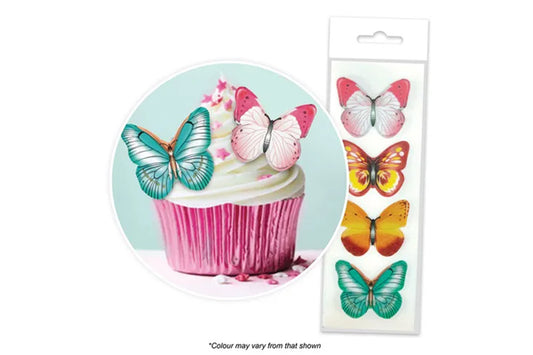 Mixed Butterfly Wafer Toppers Packet Of16 - BSC