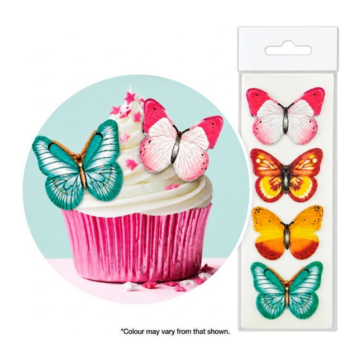 Mixed Butterfly Wafer Toppers Packet Of16 - BSC