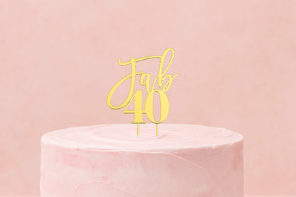 Gold Fab 40 Plated Cake Topper - Bake Group