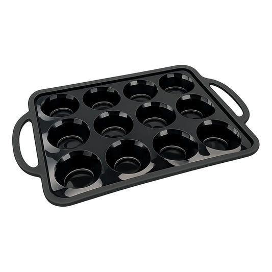 12cups Cupcake Pan - Premium Silicon - Sturdy Handle - Gateau Art