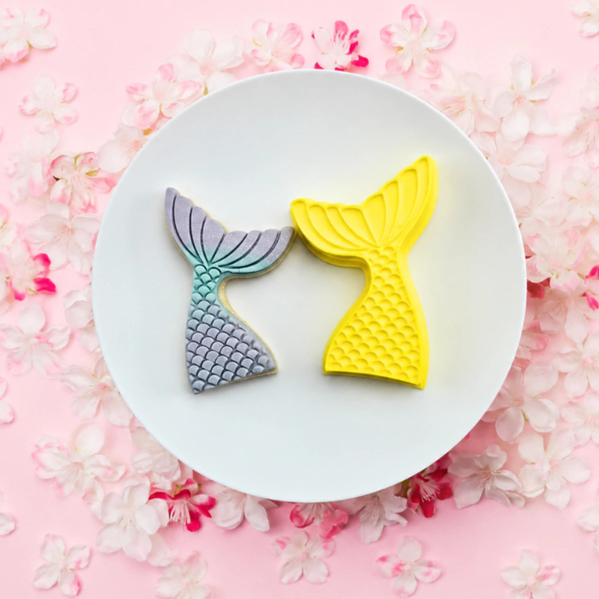 Mermaid Tail Cutter and Embosser Set - Custom Cookie Cutters