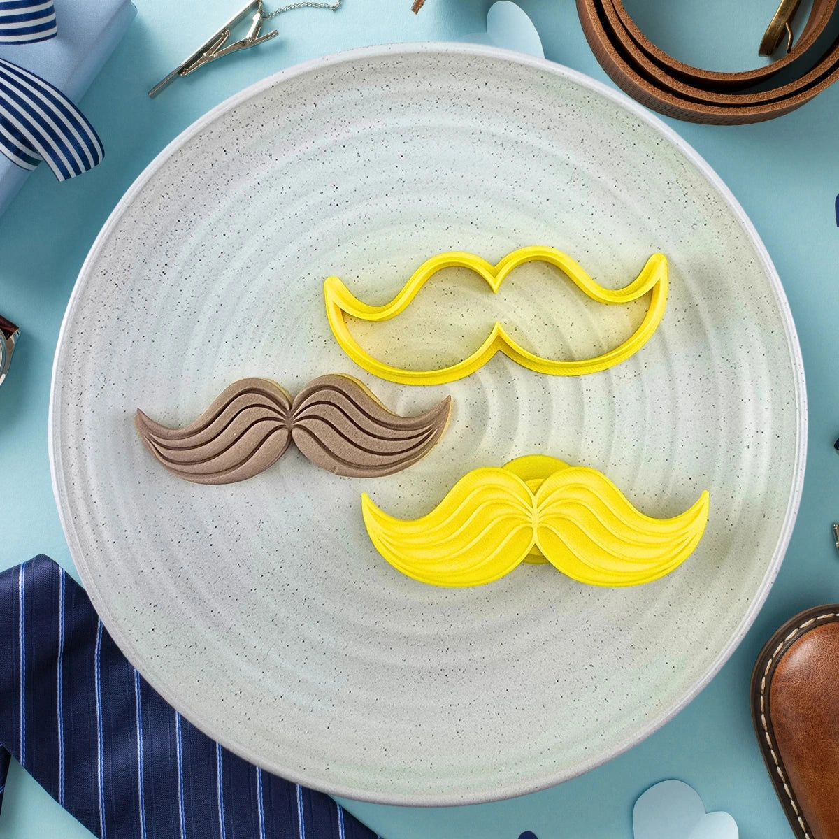 Moustache Embosser and Cutter Set - Custom Cookie Cutters