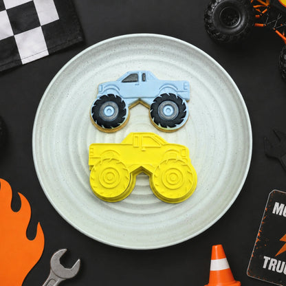 Monster Truck Embosser and Cutter Set - Custom Cookie Cutters