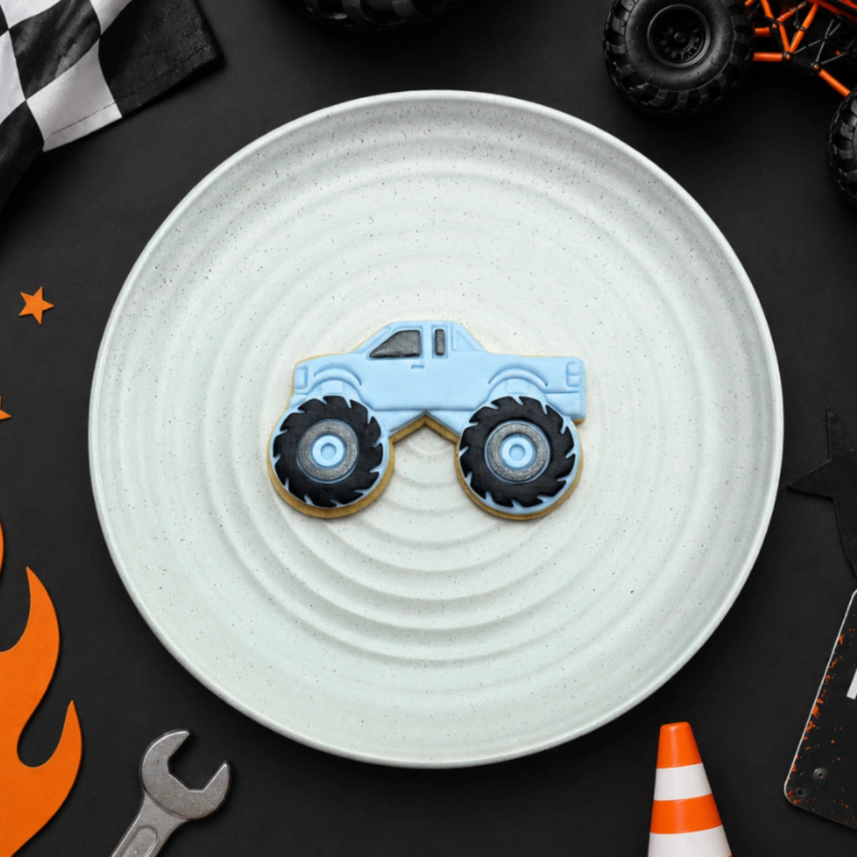 Monster Truck Embosser and Cutter Set - Custom Cookie Cutters