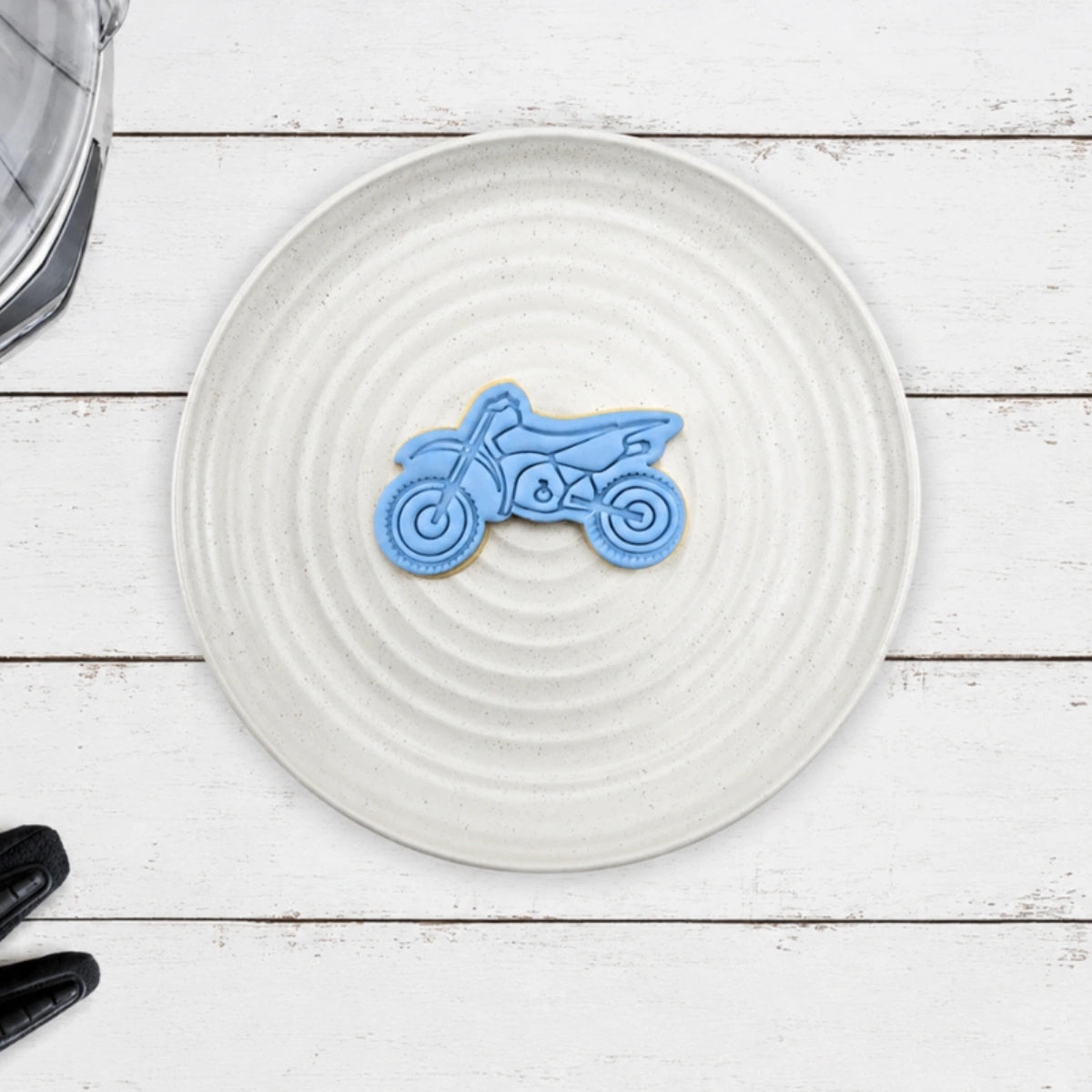 Dirt Bike Embosser and Cutter Set - Custom Cookie Cutters