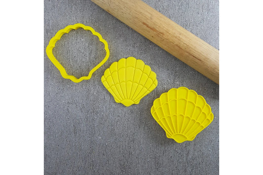 Clam Shell Embosser and Cutter Set - Custom Cookie Cutters
