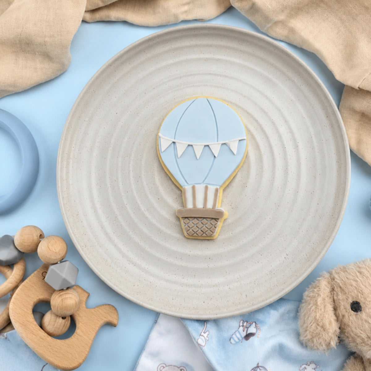 Hot Air Balloon Cutter and Embosser Set - Custom Cookie Cutters