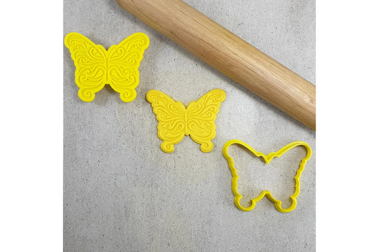 Butterfly Debosser and Cutter Set - Custom Cookie Cutters