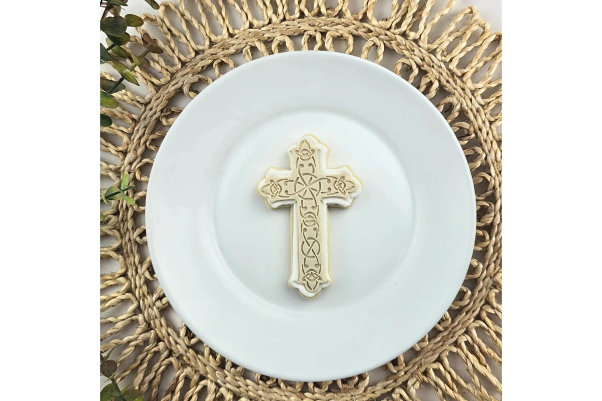 Decorative Cross Embosser and Cutter Set - Custom Cookie Cutters