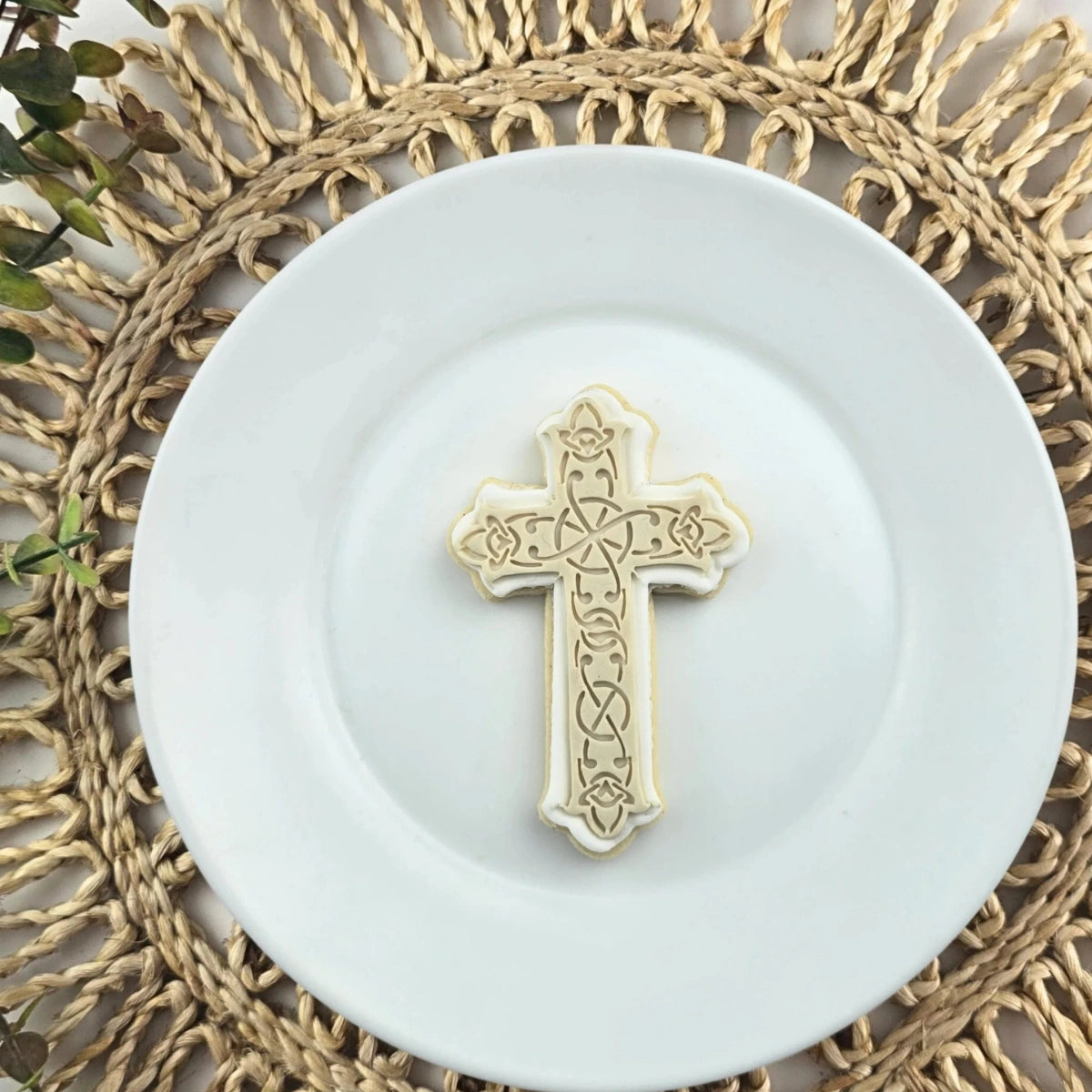 Decorative Cross Embosser and Cutter Set - Custom Cookie Cutters