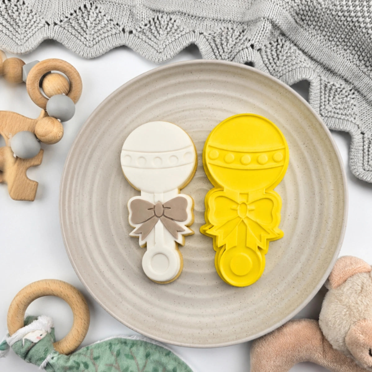 Baby Rattle Debosser and Cutter Set - Custom Cookie Cutters