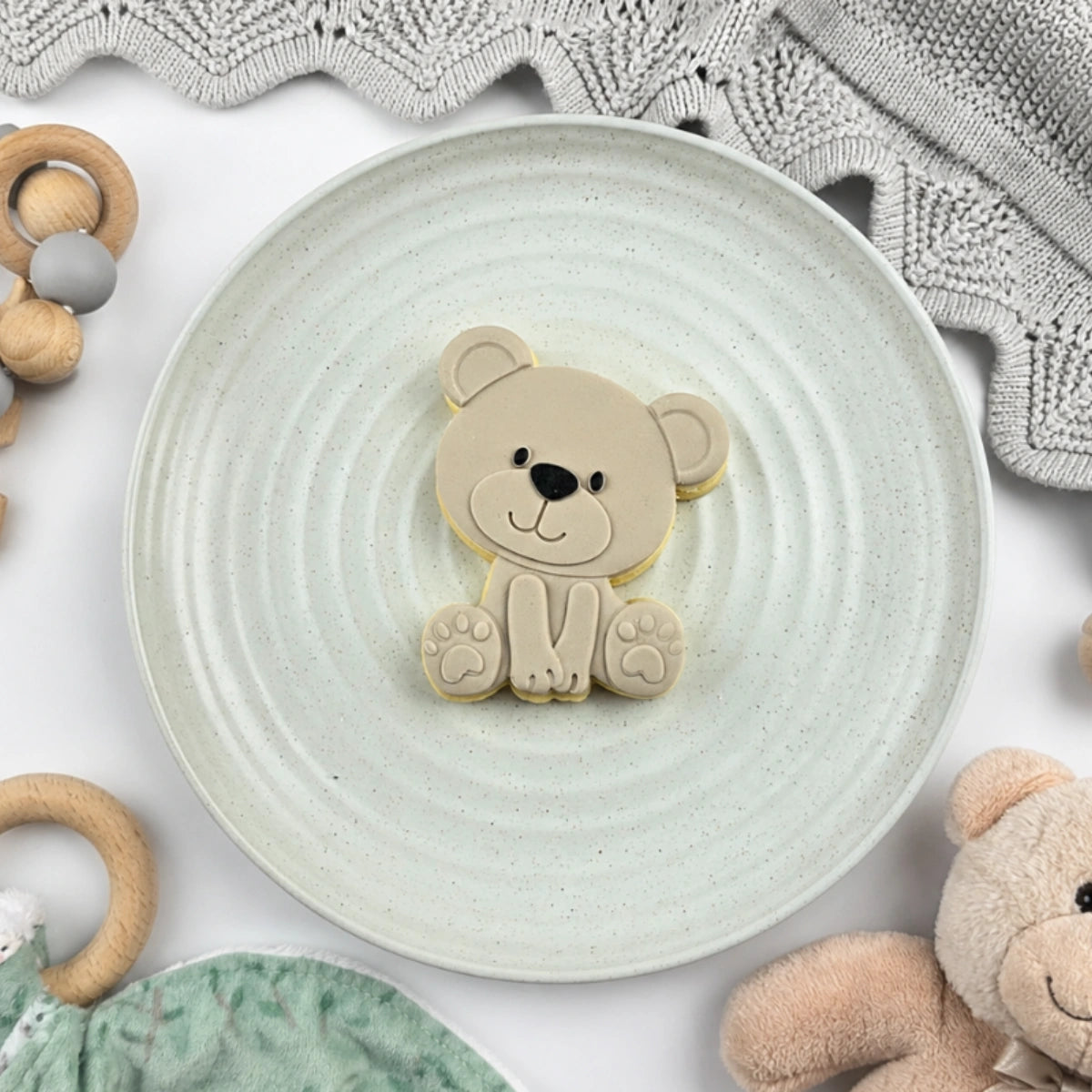 Teddy Bear Cutter and Debosser Set - Custom Cookie Cutters