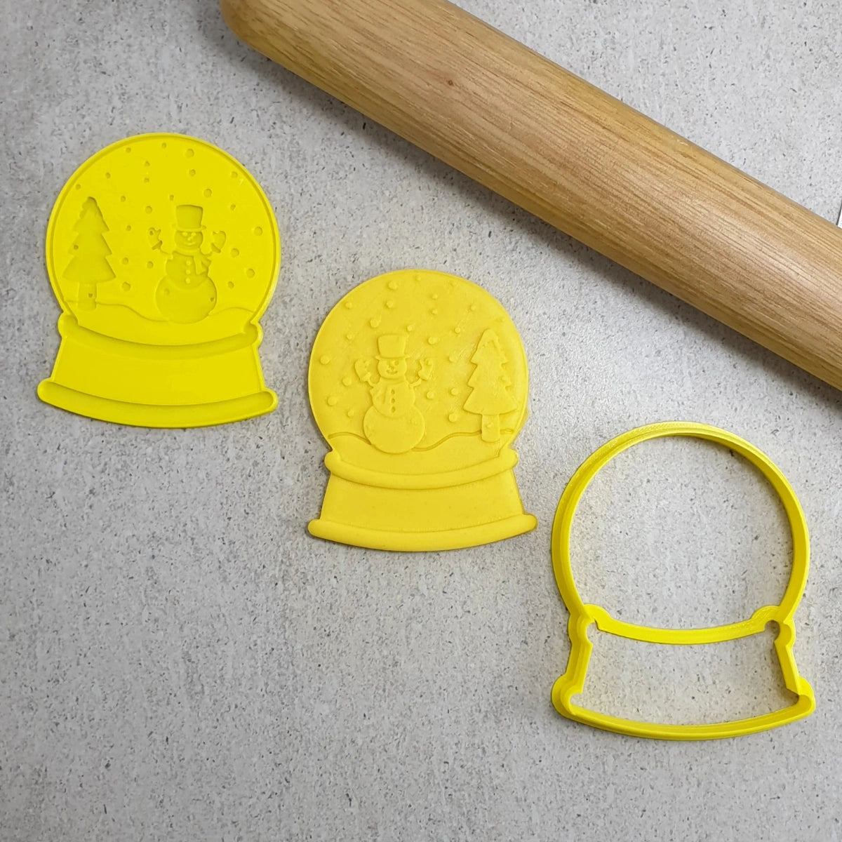 Snowman Snow Globe Cutter and Debosser Set - Custom Cookie Cutters