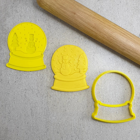 Snowman Snow Globe Cutter and Debosser Set - Custom Cookie Cutters