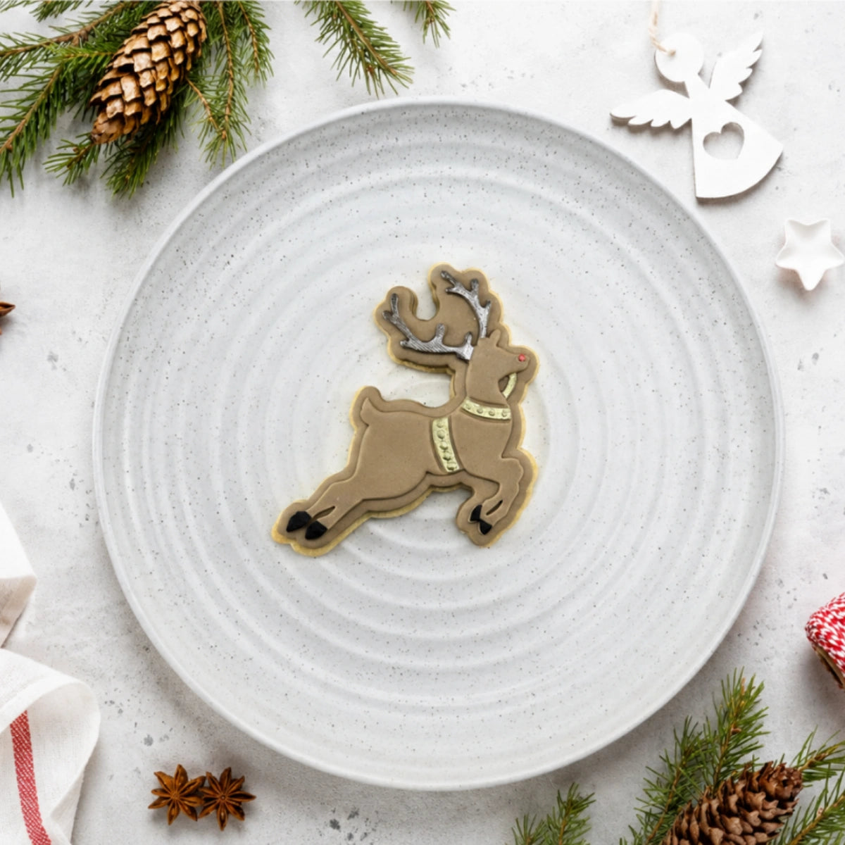 Flying Reindeer Cutter and Debosser Set - Custom Cookie Cutters