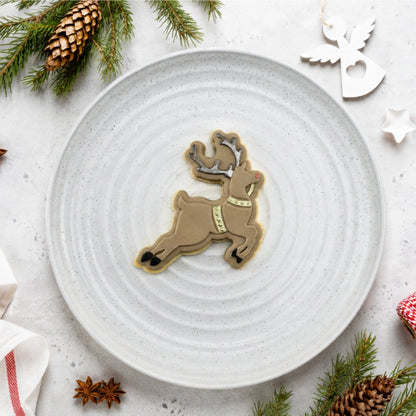 Flying Reindeer Cutter and Debosser Set - Custom Cookie Cutters