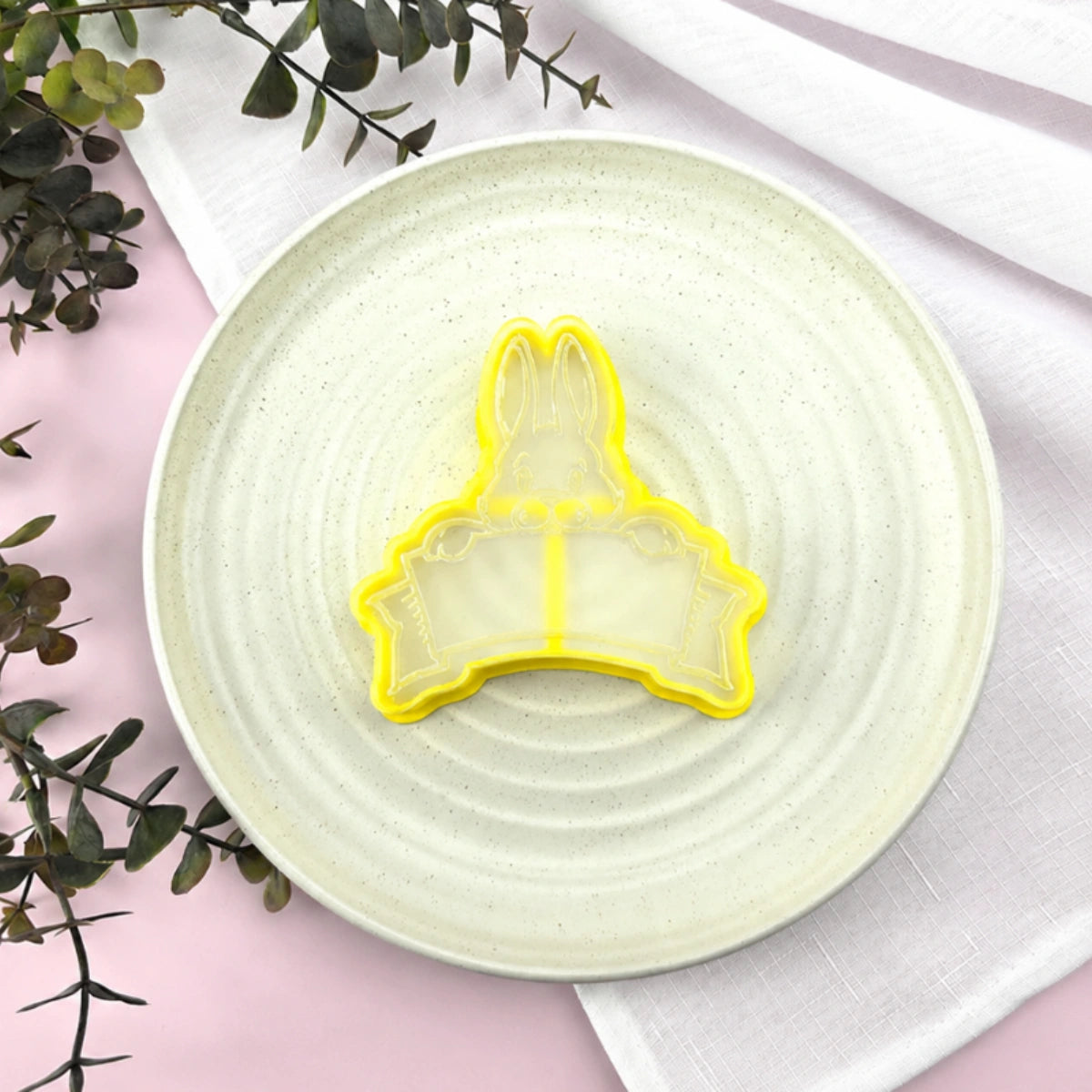 Bunny Plaque Debosser and Cutter Set - Custom Cookie Cutters