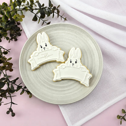 Bunny Plaque Debosser and Cutter Set - Custom Cookie Cutters