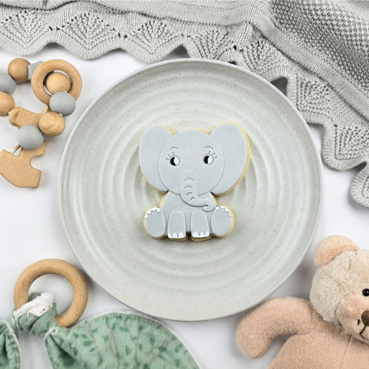 Elephant Cutter and Embosser Set - Custom Cookie Cutters