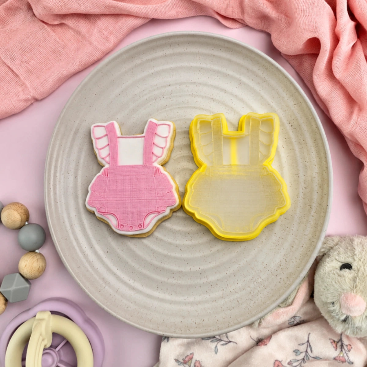Baby Frilly Romper Debosser and Cutter Set - Custom Cookie Cutters