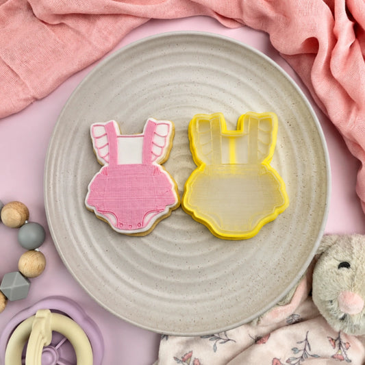 Baby Frilly Romper Debosser and Cutter Set - Custom Cookie Cutters