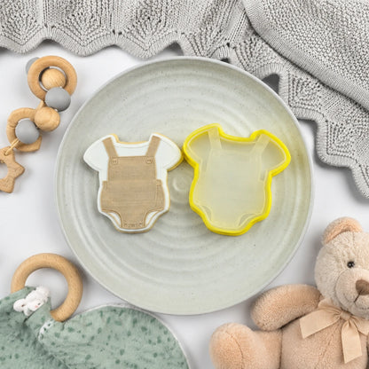 Baby Overalls Romper Debosser and Cutter Set - Custom Cookie Cutters