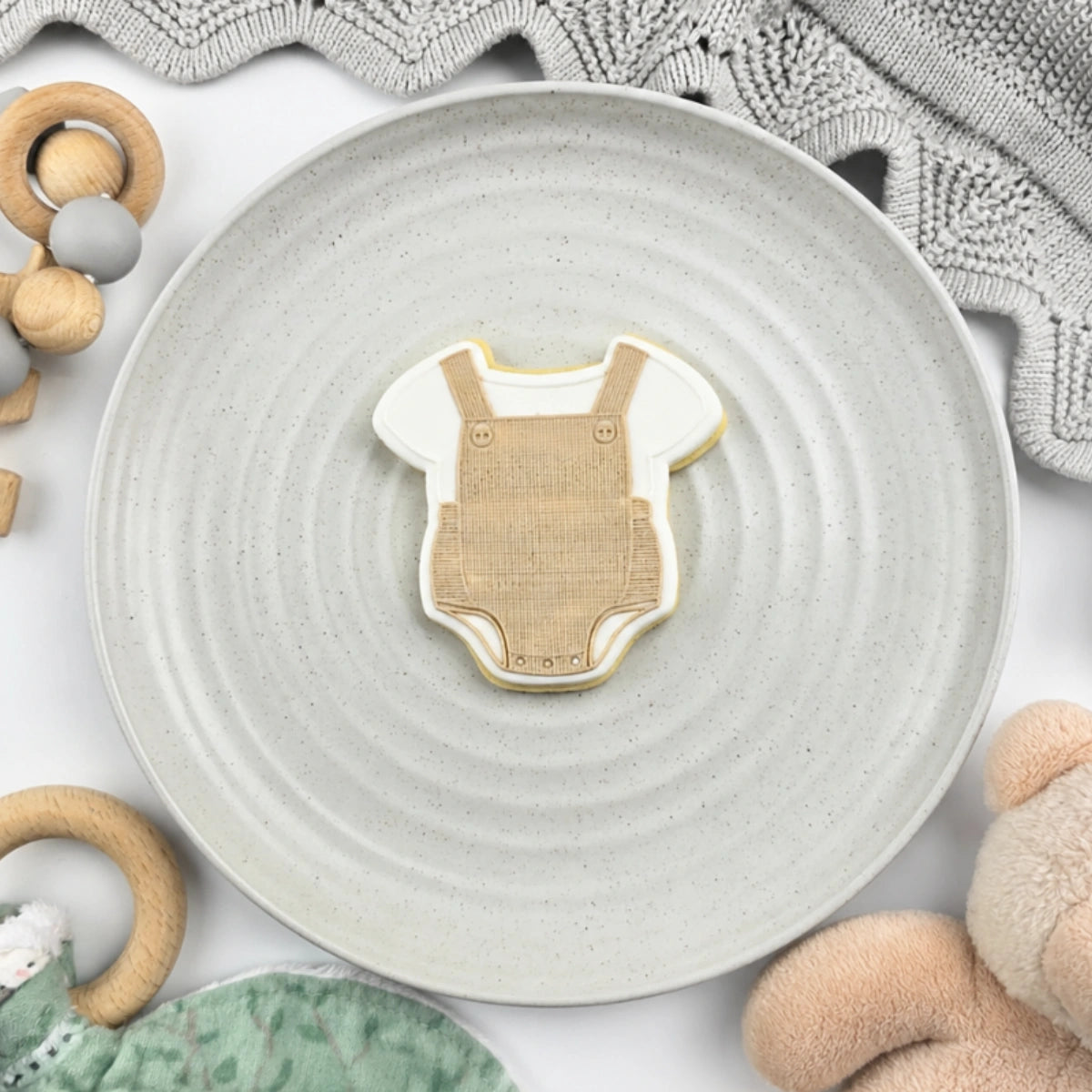Baby Overalls Romper Debosser and Cutter Set - Custom Cookie Cutters