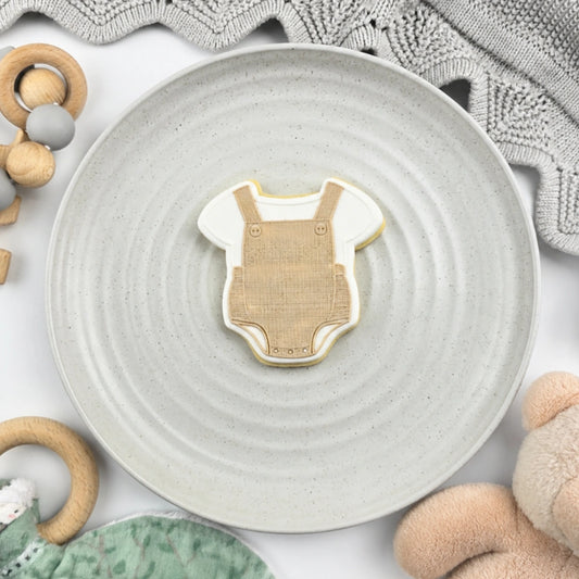Baby Overalls Romper Debosser and Cutter Set - Custom Cookie Cutters