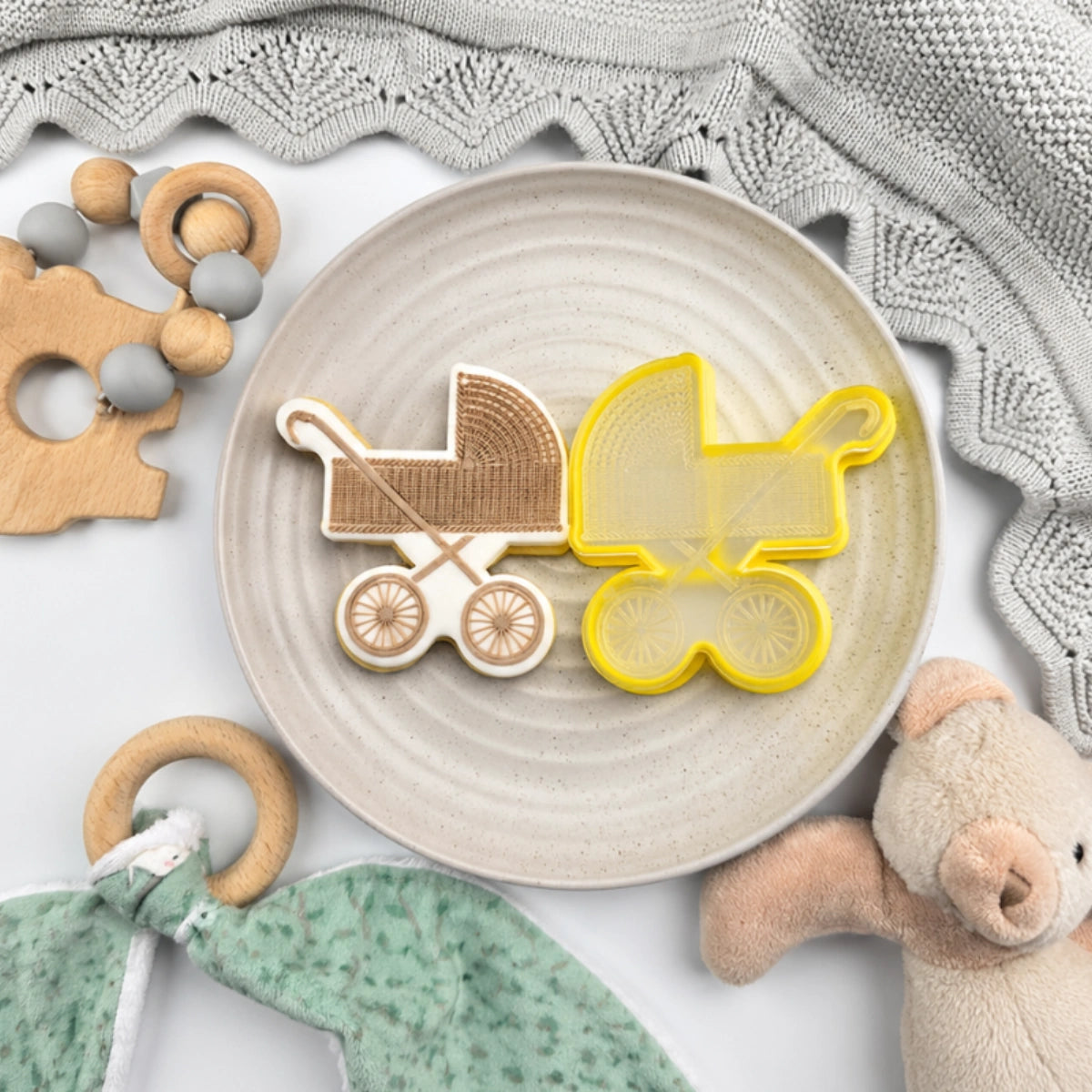 Pram Debosser and Cutter Set - Custom Cookie Cutters