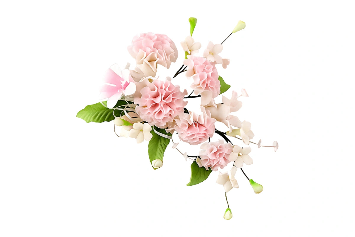 Pink Carnation Spray Bouquet - Sweet Sugar Flowers
