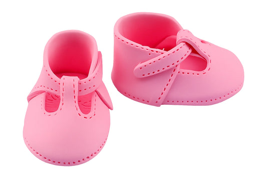 Pink Edible Baby Booties in Type 1 - Decorations - Sweet Sugar Flowers