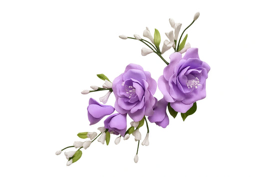 Lavender Amber Rose Spray - Sweet Sugar Flowers