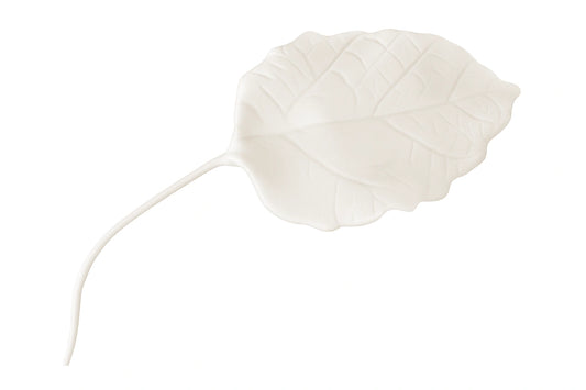 White Single Large Rose Leaf with Wire - Sweet Sugar Flowers