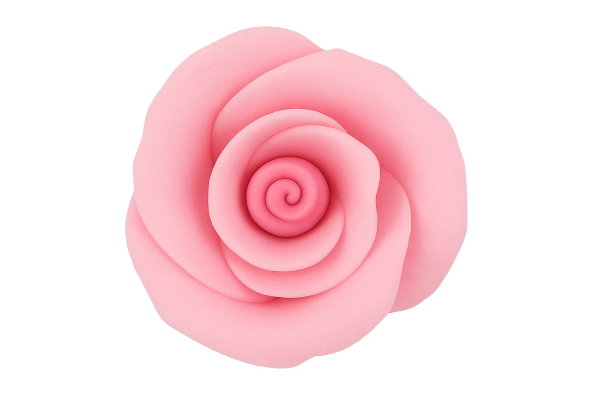 Pink Single Tea Rose 3cm - Sweet Sugar Flowers