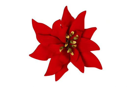Red Single Poinsettia 8cm - Sweet Sugar Flowers