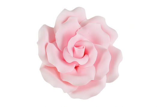 Pink Single Curled Rose Large - Sweet Sugar Flowers