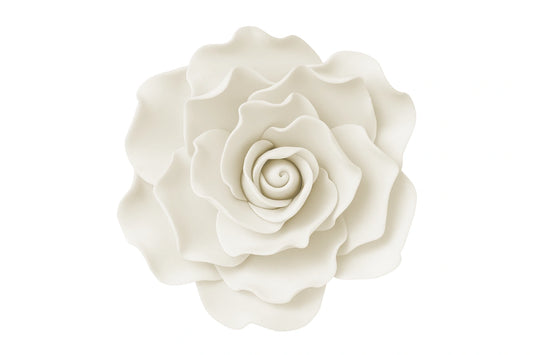 White Single Damask Rose Large - Sweet Sugar Flowers