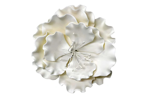 White Single Open Rose Large in - Sweet Sugar Flowers