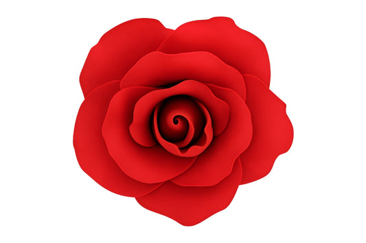 Red Large Single Rose 8cm - Sweet Sugar Flowers