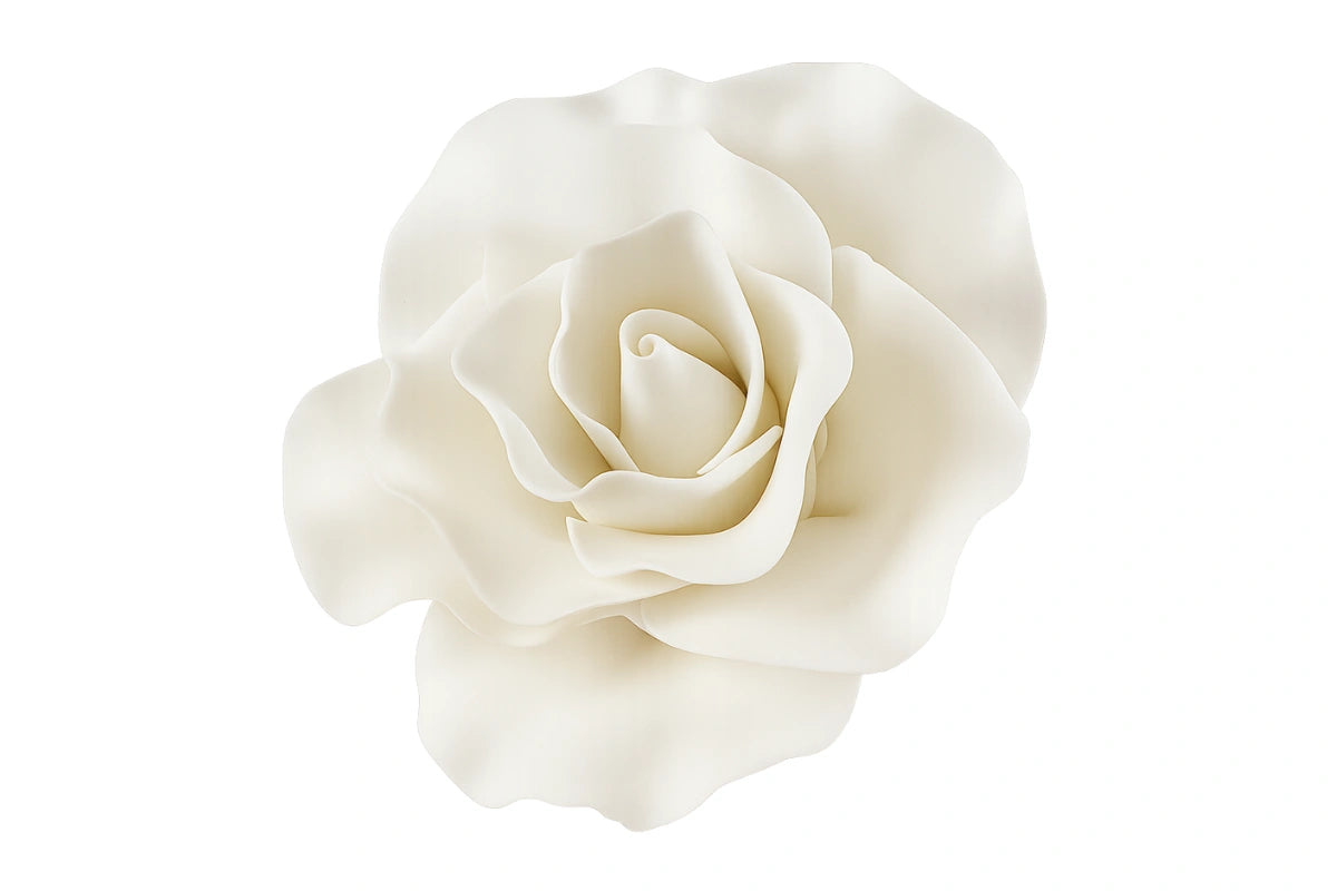 White Large Single Rose 8cm - Sweet Sugar Flowers