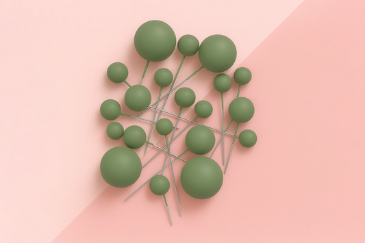 Green Sage Matte Ball Toppers (20 Pack) - Iconic Cake Art